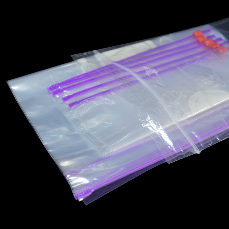 LDPE PE plastic slider zipper bag with white printing for food storage