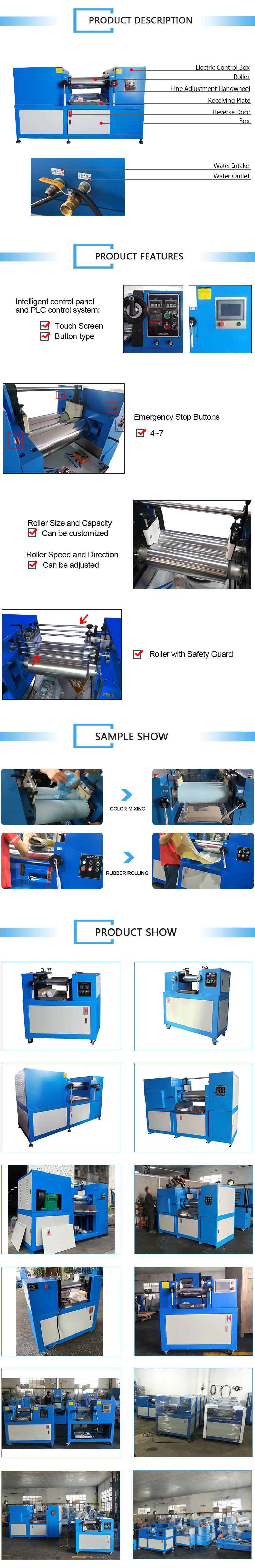 Water Cooling Lab Open Mill Rubber Mixing Machine