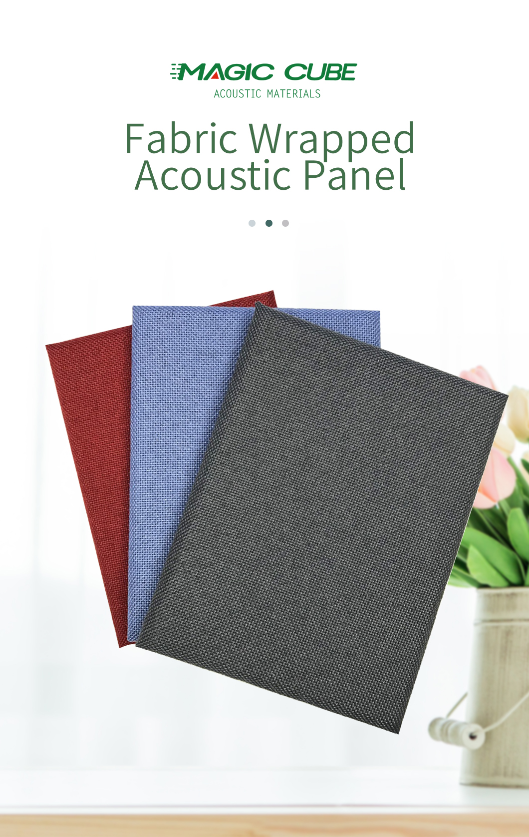 Lightweight Cinema Interior Decoration 25mm Thick Fabric Wrapped Acoustic Panels