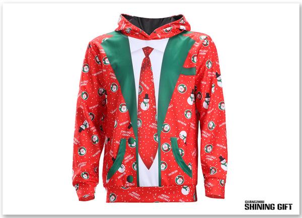 Quality Cute Christmas Snowman Digital Print Pullover Hooded Sweatshirt Pocket Hoodies for sale