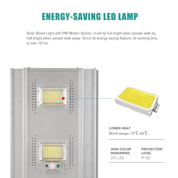 Battery Backup Integrated Solar LED Street Light , IP66 60w All In One Solar Street Light