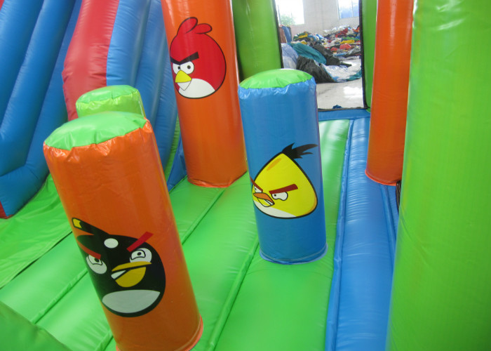 Cheap price inflatable crazy bird combo house commercial inflatable crazy bird jumping castle with slide on sale