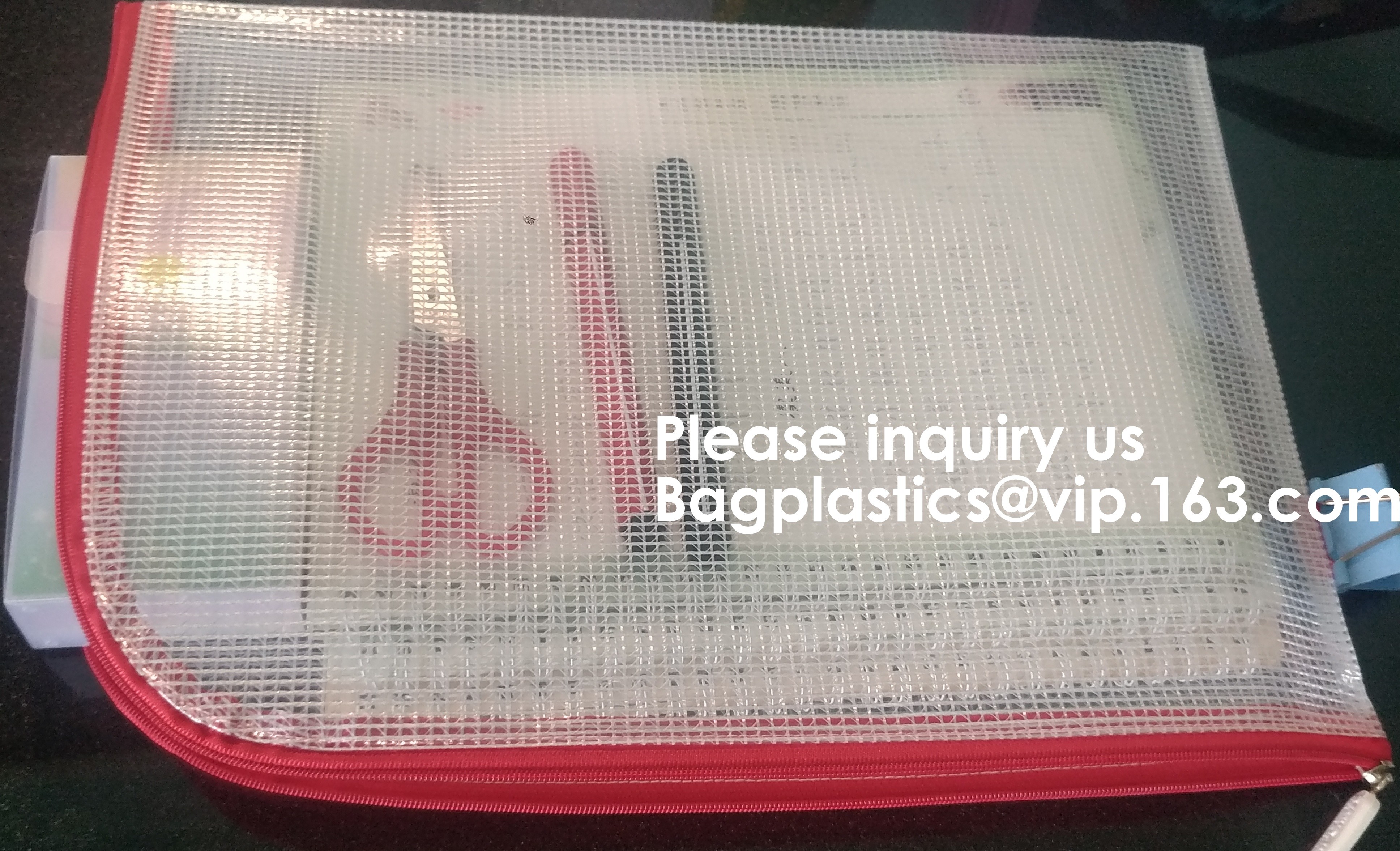 Resealable Clear Reclosable Stand Up Pouches Plastic Seal Zip Lock Bags Poly Bag,gridding document zip bag with metal ho