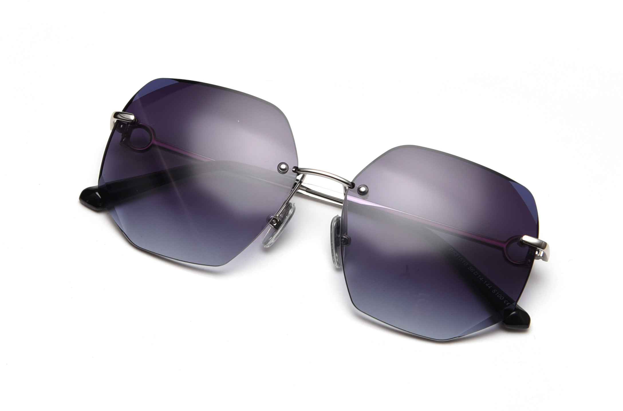 Frameless Sunglasses Gradient Sunglasses Women'S Metal Frame Polarized Vintage