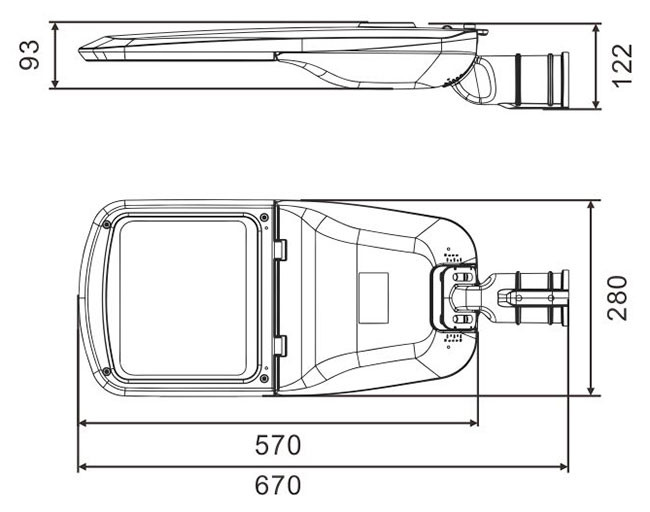 Medium Power Led Light Street Lamp , Outdoor Roadway Light IP66 80W 100W 50-60Hz