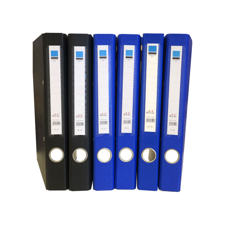 Black Blue Pressboard Classification File A4 Folder Document Storage with 3 Holes