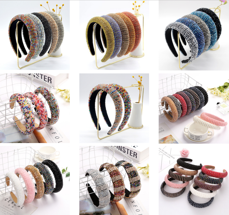 Luxury Rhinestone Silk Makeup Headband 100g Weight 3cm Width