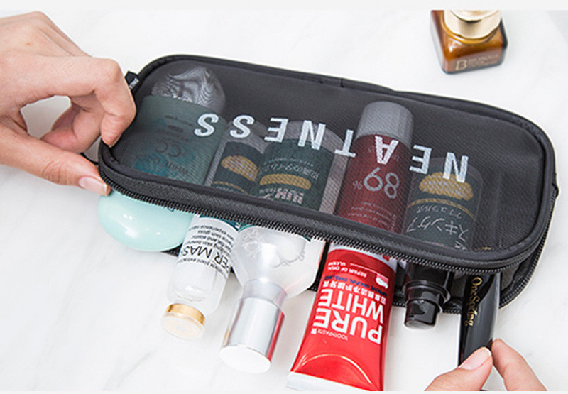 Portable Multi-Functional See Through Men Cosmetic Travel Bag Sets