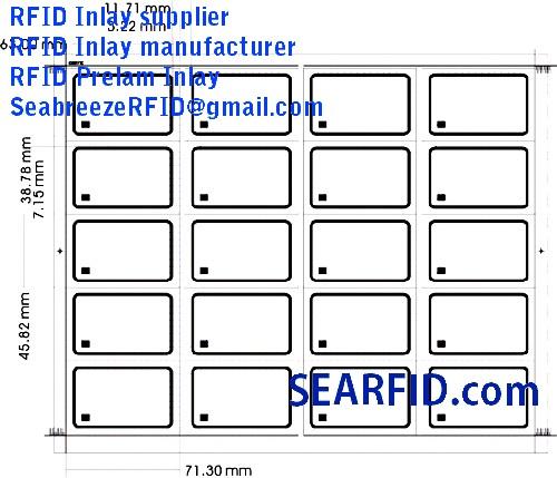 RFID Prelam Inlay Layout, LF Prelam Inlay, HF Prelam Inlay, UHF Prelam Inlay, Composite frequency Prelam Inlay Supplier