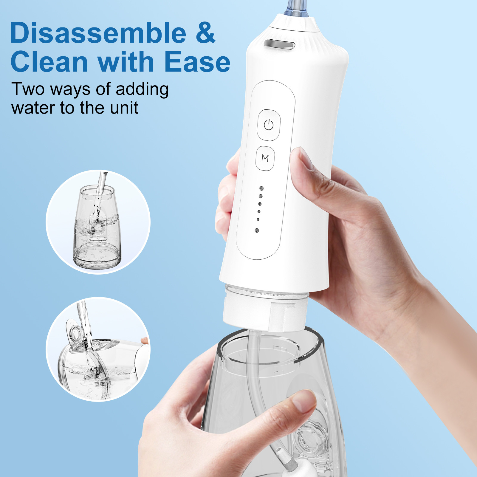 300ML Water Tank Cordless Water Flosser Portable Oral Irrigator Dental Teeth Cleaning