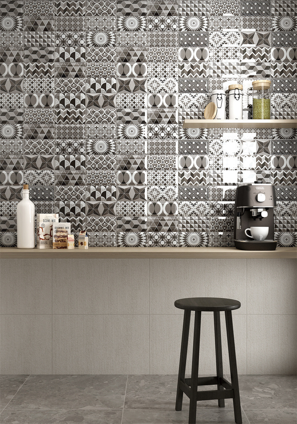 Gray 75x152mm ISO 9001 Indoor Wall Bread Tiles For Kitchen and Bathroom