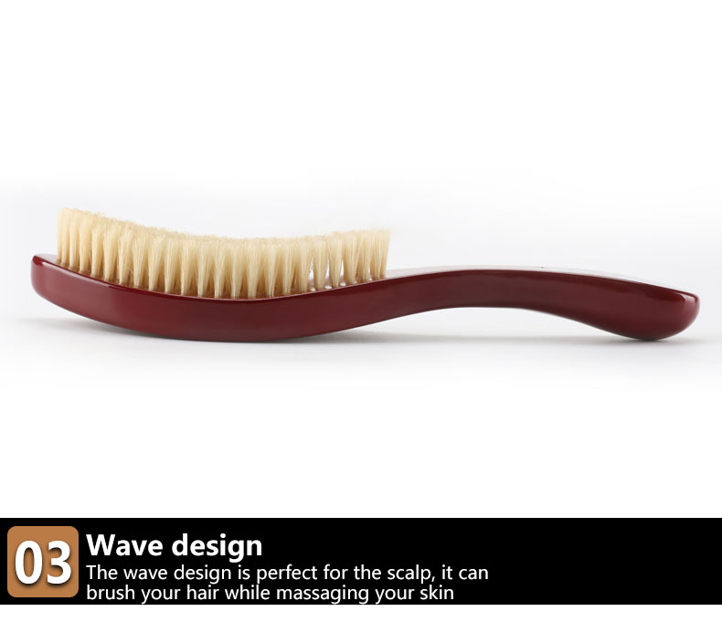 PU Glossy Custom Medium Hard Curved Bristle Hair Brush Durable
