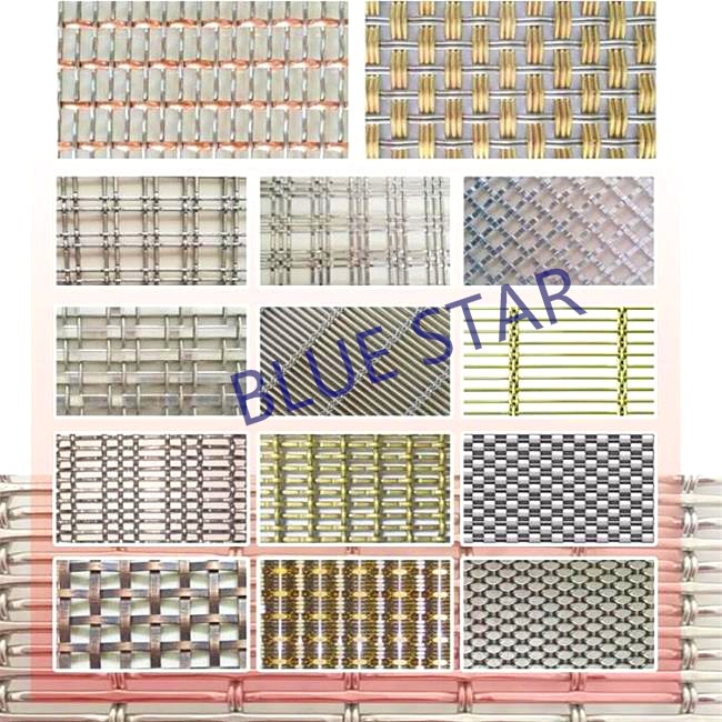 Custom Decorative Metal Screen Mesh , Decorative Woven Wire Mesh For Cabinet Doors