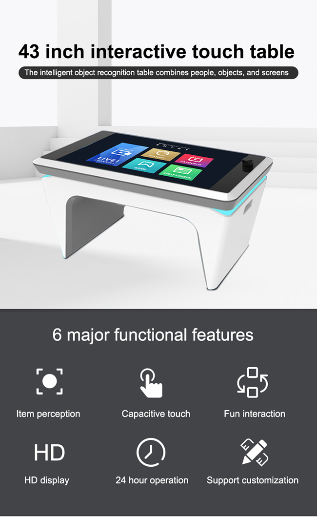 43 inch Android Interactive Multi Touch Screen Bar Table, Smurfs Object Recognition Table