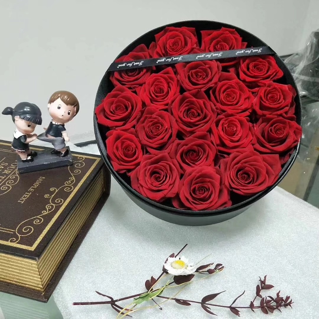 Luxury Gift Real Preserved Roses In Velvet Box That Lasting 3 Years real rose gift Natural Fresh flower rose