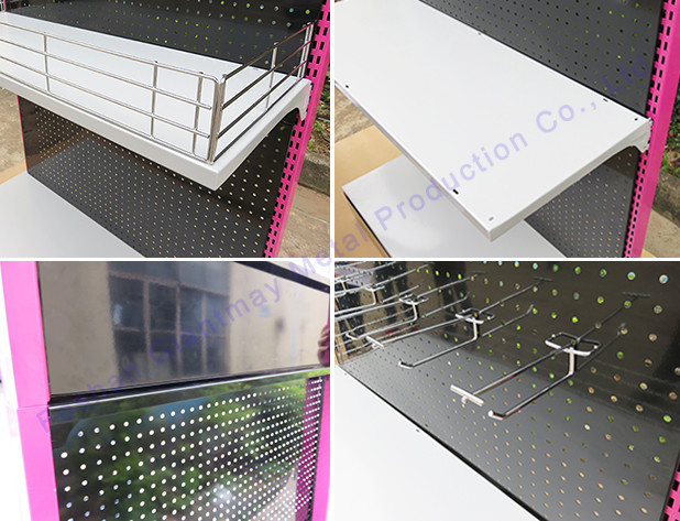 Multi-Function Floor Standing Metal Stand Pegboard Counter Display