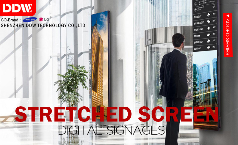 700 Nits 23.1'' Transparent LCD Screen Stretched Digital Monitor Display For Elevator