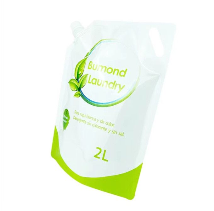Intaglio Printing Stand Up Spout Pouch 1L 2L Laundry Detergent Liquid Soap Pouch Bag