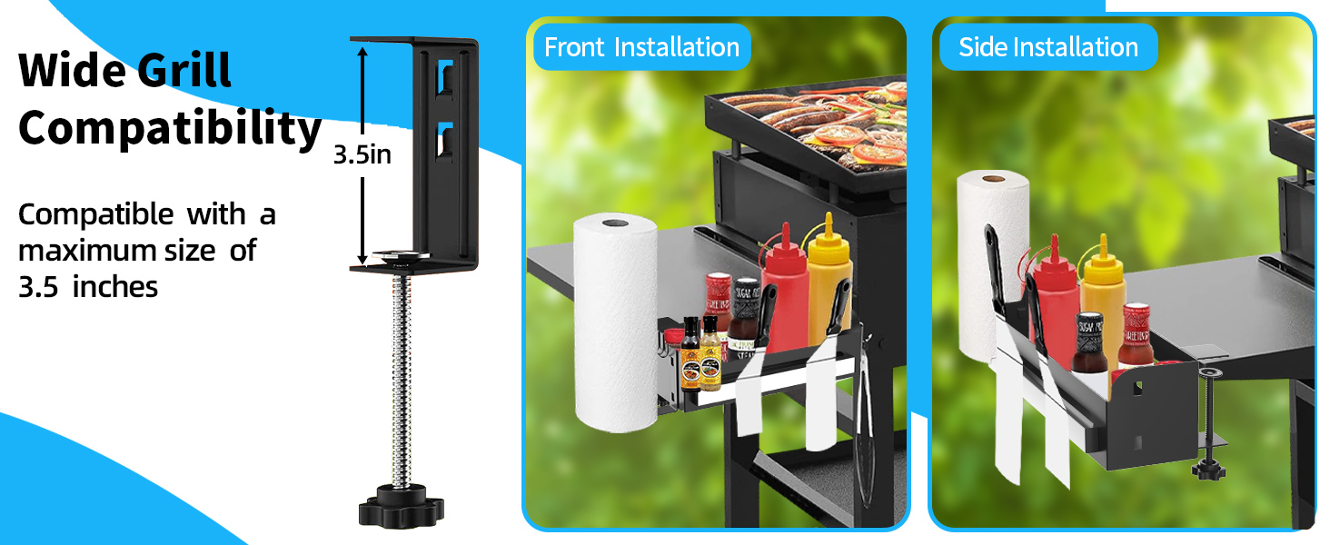 Universal BBQ Grill caddy with Paper Towel Holder Knife Holder Outdoor 28" 36" Blackstone Griddle Grill Tools Caddy Box