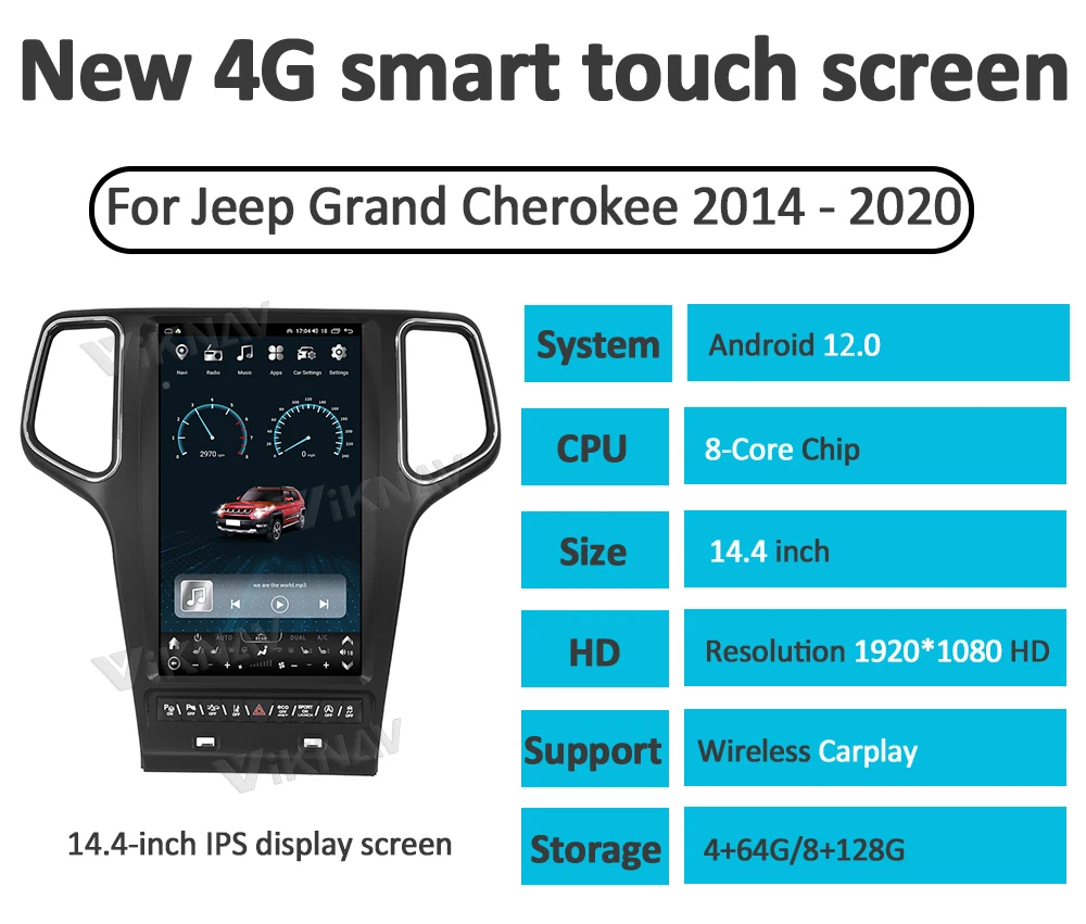 2014-2022 Jeep Grand Cherokee Radio Replacement GPS Navigation ODM