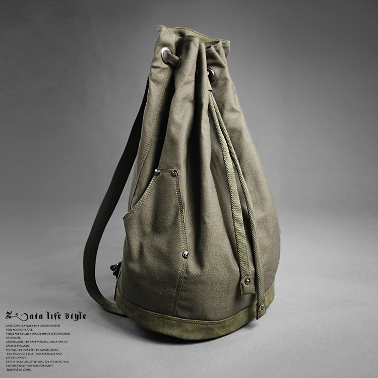 Environmentally Friendly Waterproof Drawstring Bag Army green Medium Size