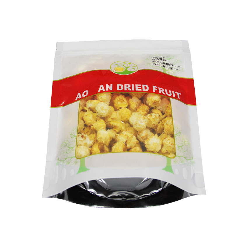 PET VMPET PE Keep Fresh Custom Stand Up Pouch Bags Aluminum Foil Lined For Packaging Popcorn, Dry Fruits, Nut