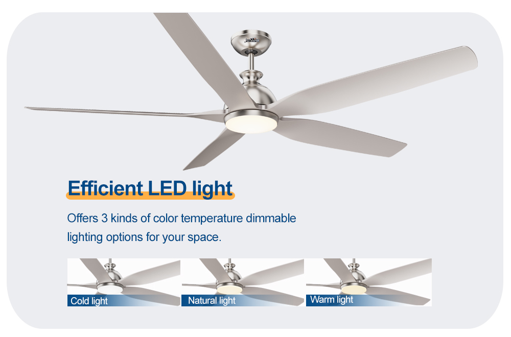 Five ABS Blades LED Ceiling Fan for Energy Saving and Lighting Solutions Service