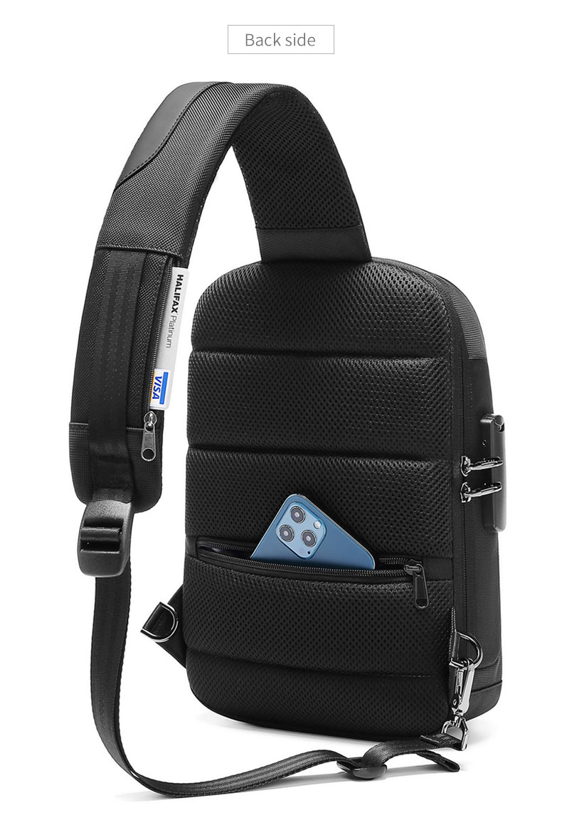 Factory wholesale custom logo business multifunctional waterproof anti theft sling bag men's chest bag
