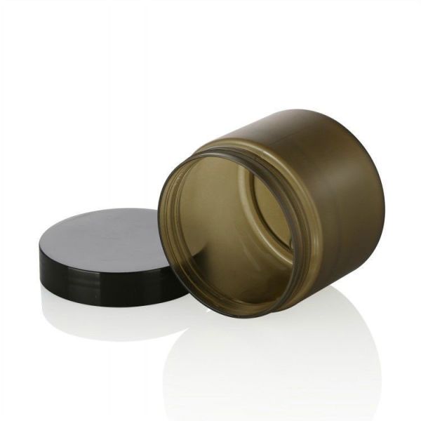 Quality Amber PET Cosmetic Cream Jar 200ml 250ml 300ml With Lid for sale