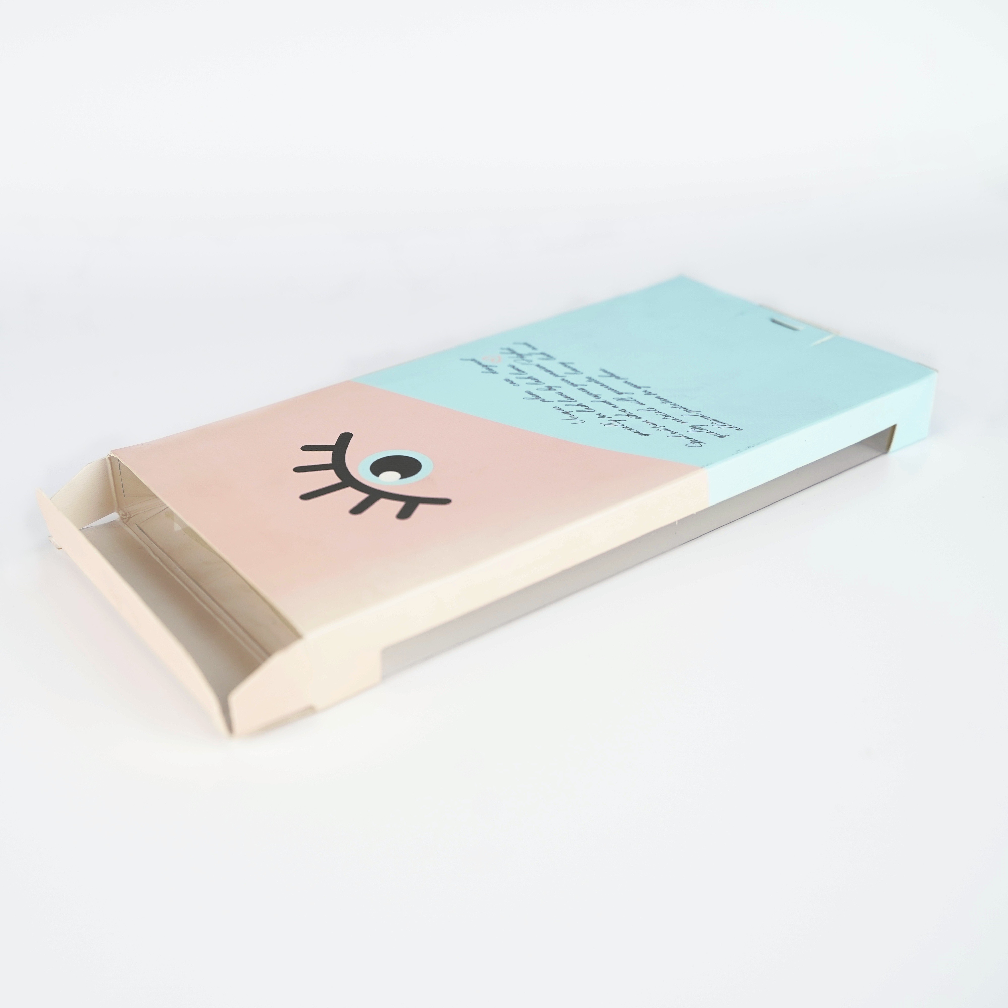 Fashion Design Custom Makeup Products Two Tuck Paper Box Package With PVC Window