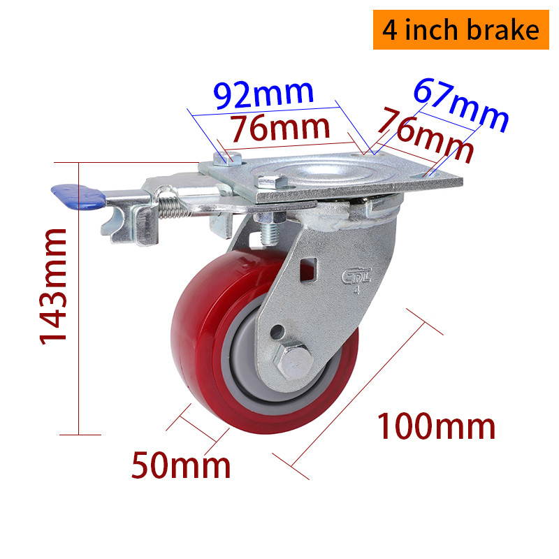100mm 4 Heavy Duty Casters 350kg Load Aluminium Caster Wheels