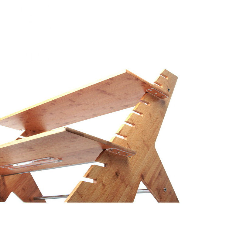 Natural Standing Type Installation 2-Layer Raising Bracket Desk Shelf for Office Home