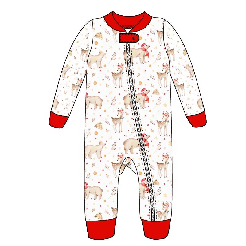 Custom newborn toddler christmas bodysuit clothes infant boy girl unisex long sleeve jumpsuit baby romper
