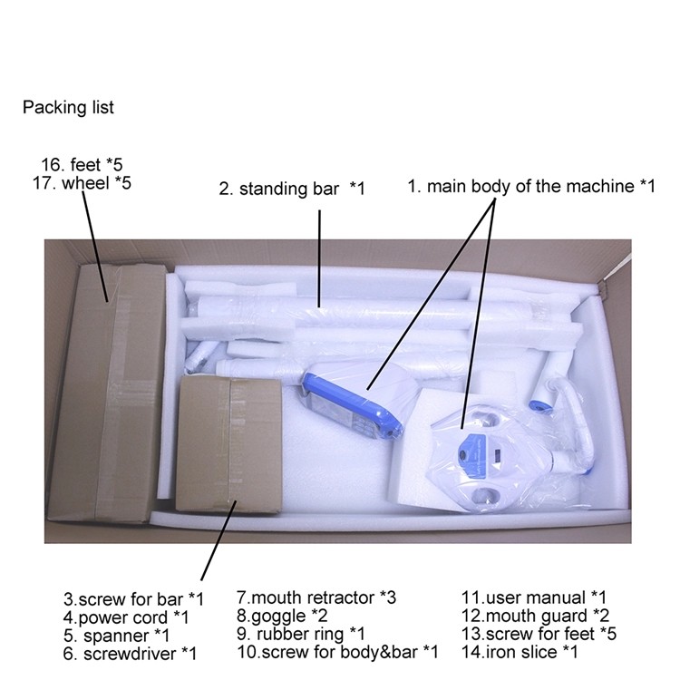 D7HH Moving Type 3 Color LED Dental Teeth Bleaching LED Light with Display