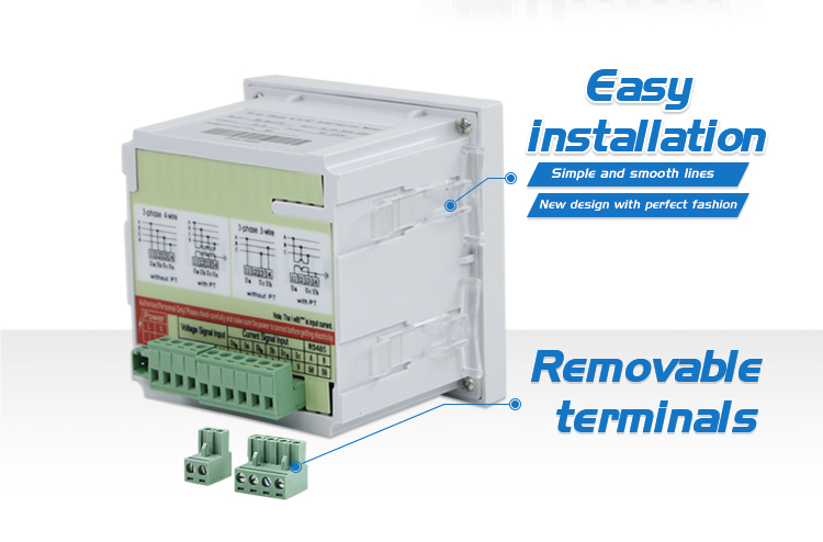 Hot sell digital three phase ampere voltage frequency with rs-485 modbus ammeter voltmeter