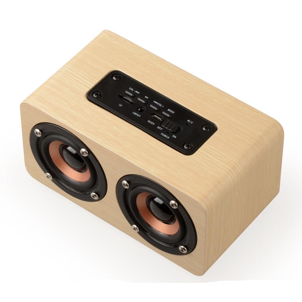 Retro Wood Bluetooth Speaker Wireless Speaker Support AUX TF Card for Smartphone