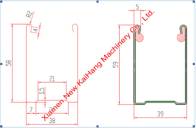 Sliding Door Guardrail Forming Machine , Customized Door Frame Making Machine