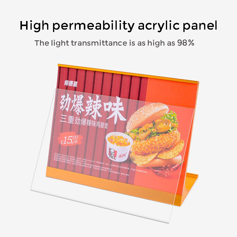 T Shape Double Sided Acrylic Sign Holder Restaurant Acrylic Menu Display Stand