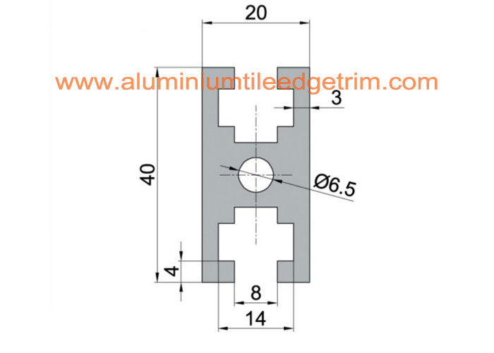 White Silver Aluminium Door Frame Extrusions Profile 6M Length Customized Shape