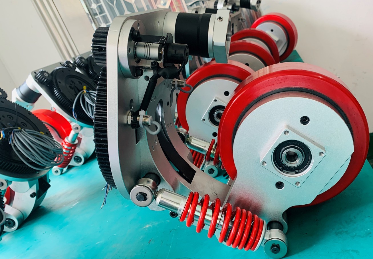 Planetary Reduction Motorless AGV Robot Drive Wheels Various Speed Ratios