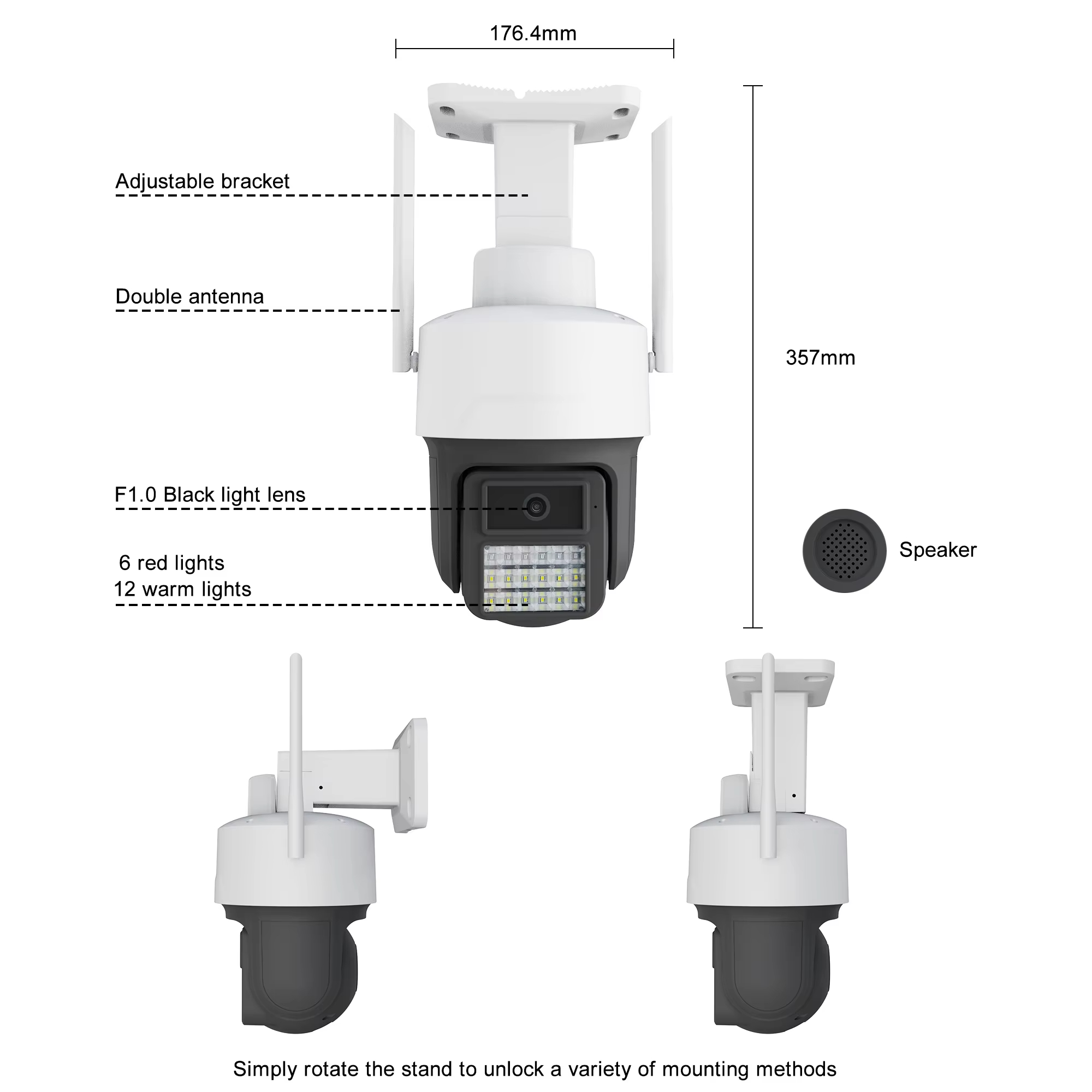 Wifi IP Network Cam De Seguridad Home Full HD 3MP Camera With Audio Wireless Auto Tracking Ptz Camera
