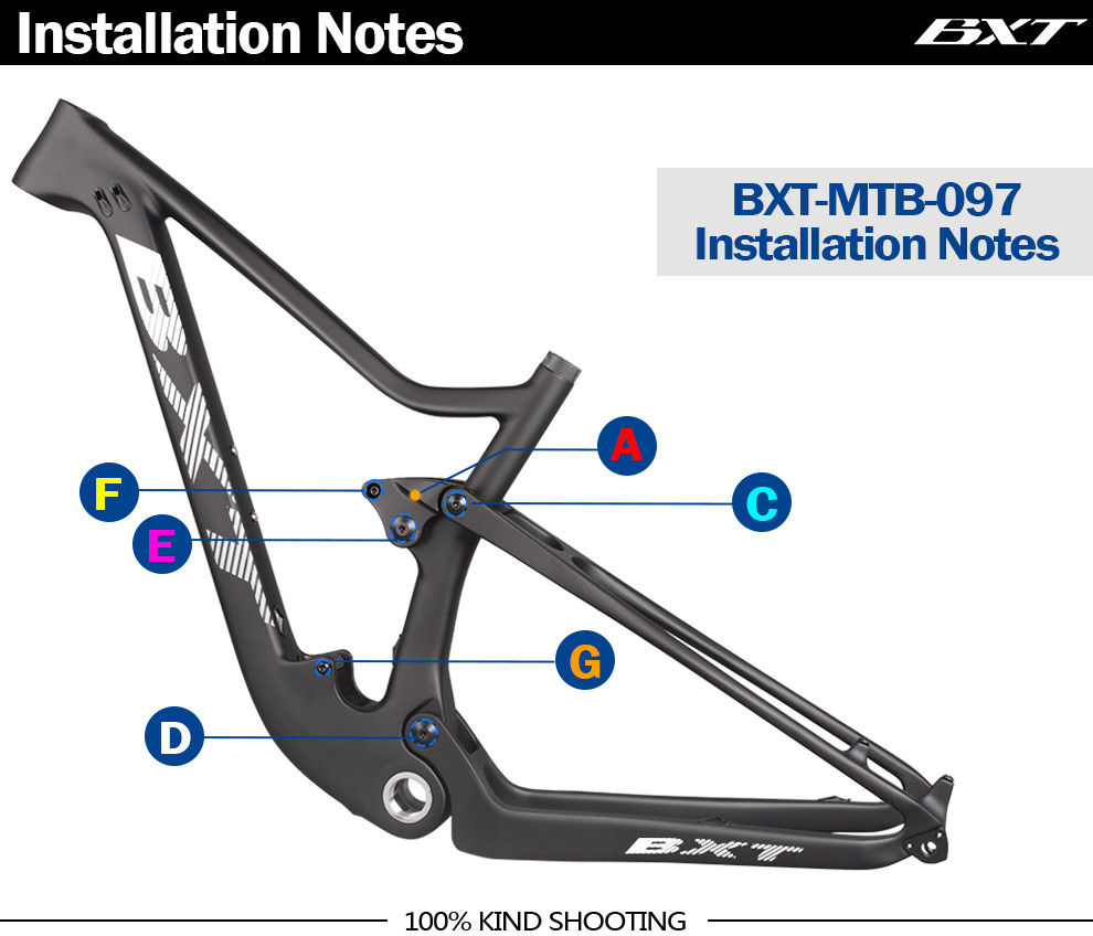 BXT Full Suspension Bike Frame Parts Shockingproof Shox Screws