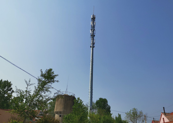 Galvanized Steel Monopole Tower, Telecommunication Mobile Cell Phone Tower
