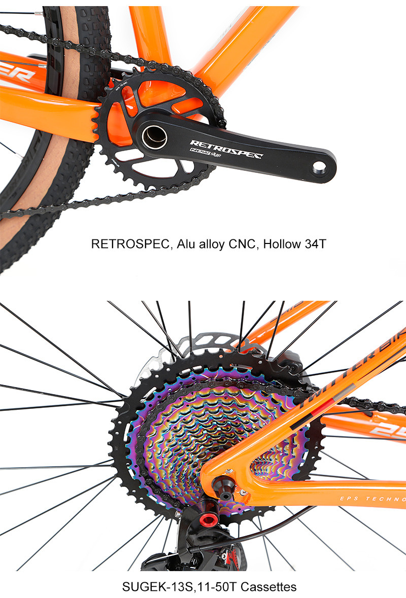 27.5 29er Carbon Firber Mountain Bike STORM2.0 RETROSPEC 13 Speed Groupset