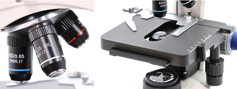 OPTO EDU A12.1005 Achromatic LED Trinocular Biological Laboratory Microscope