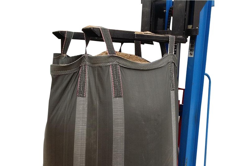 PP Woven Fibc Packing 1 Ton Bulk Bag Black Cross Corner Available Side Discharge Design