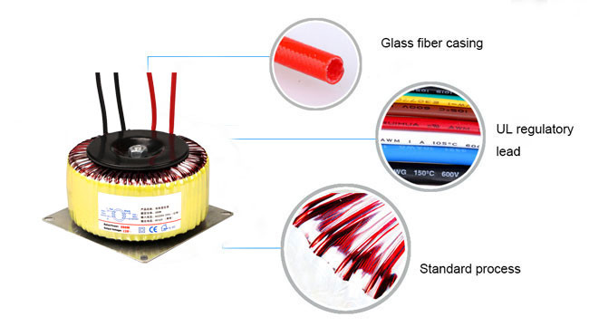 Long Life AC12 Volt Toroidal Transformer 500W 133mm*51mm*63mm IP20