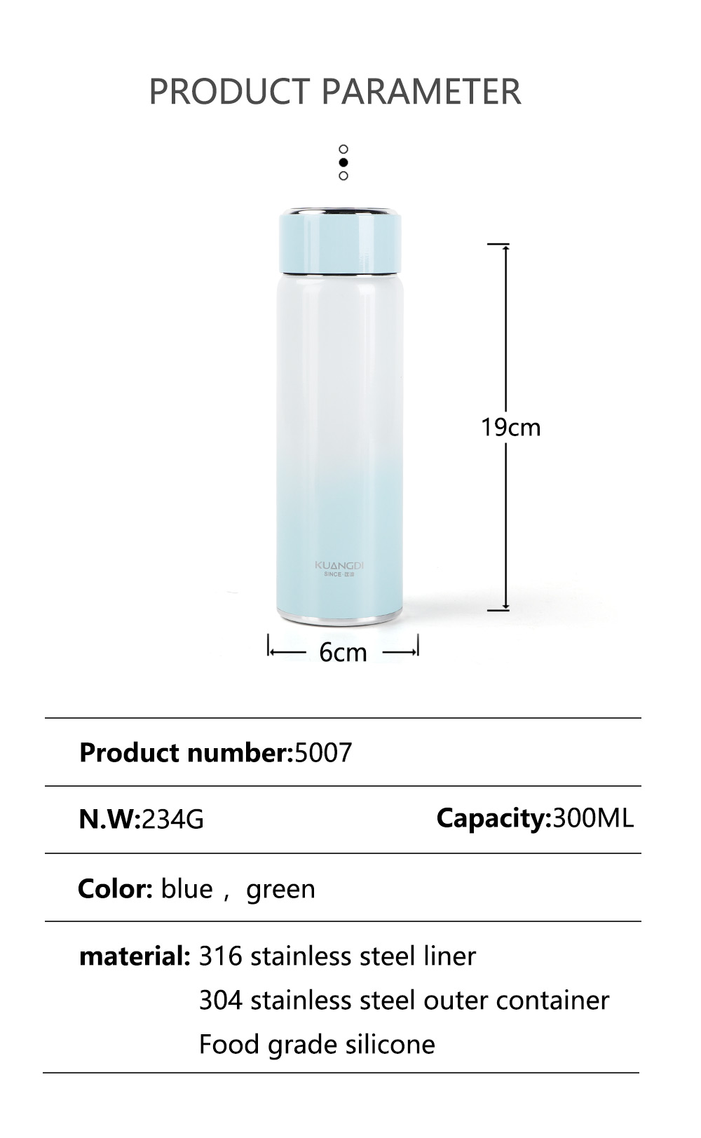 2020 New Style Smart Sport Water Bottle, Vacuum 316 Stainless Steel Insulated Thermos Flask with LED Temperature Display
