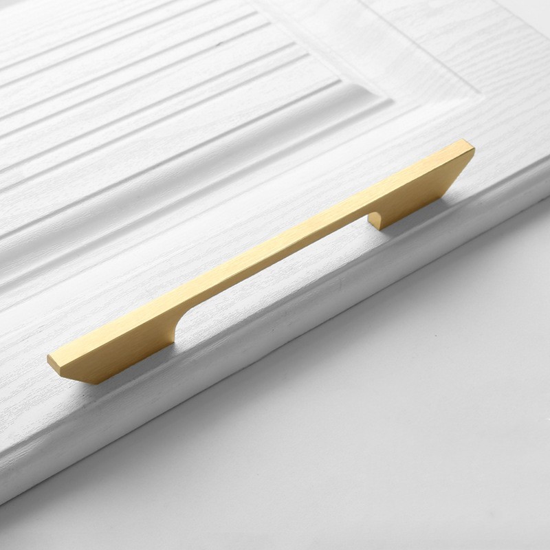 192mm Wardrobe Aluminum Long Handles Black Gold Decoration For Closet