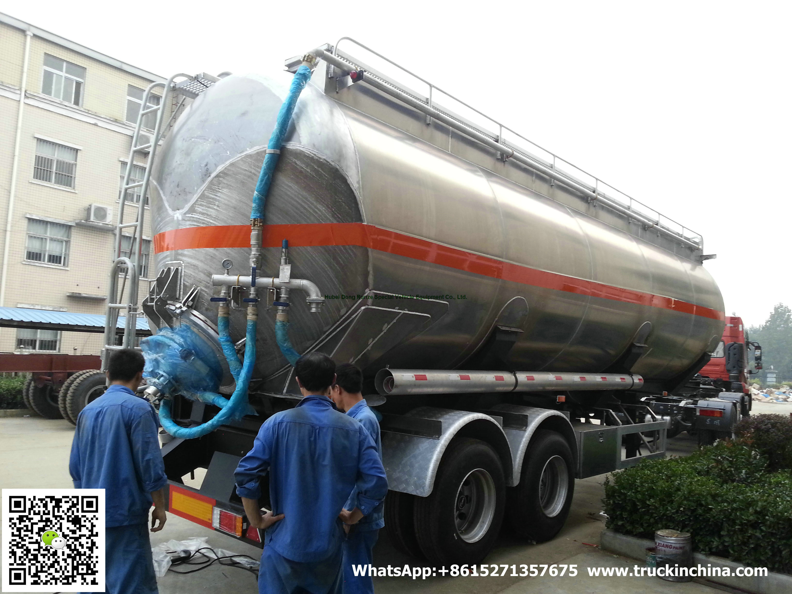 Aluminum Alloy Wheat Flour Bulk Tanker with Tipping Hydraulic Cylinder (6000USG-10000USG ）whApp:+8615271357675